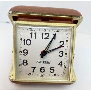 Vintage Westclox Travel Alarm Clock Plastic Case Wind Works Hands Glow in Dark